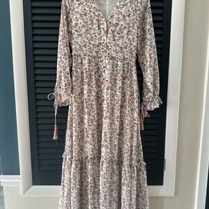 Mikarose Multicolor Floral Long Sleeve Dress